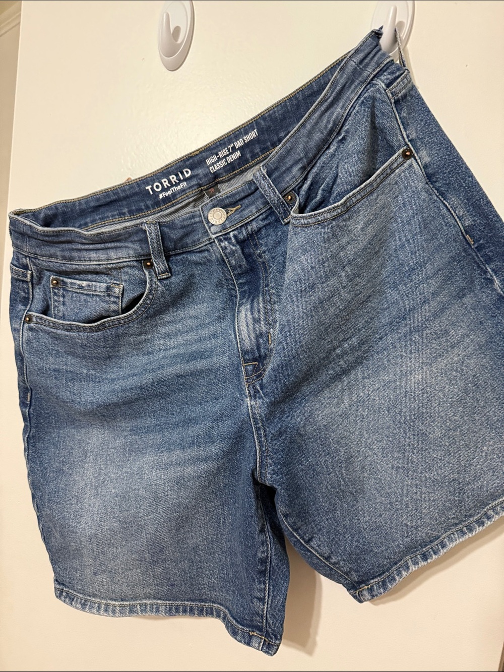 torrid Blue High-Rise Denim Shorts